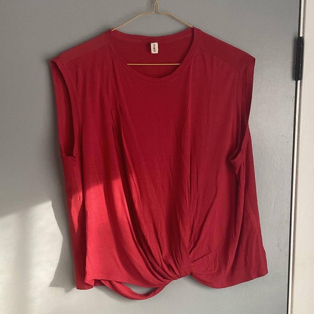 Tiny  anthropology Sleeveless  tie front top; size S